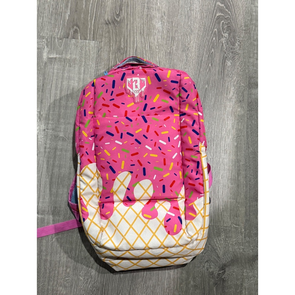 Baseball Lifestyle 101 BL101 Ice Cream Sprinkle Waffle Cone Pink Backpack Bag